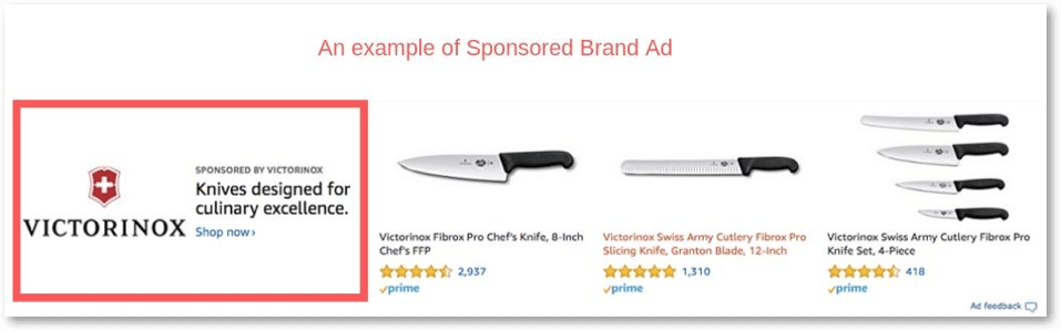 亚马逊赞助的品牌广告示例 